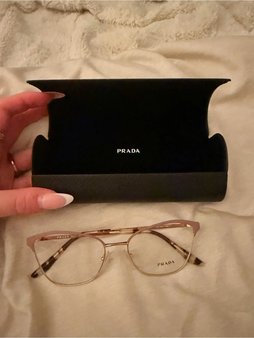 Prada Pink & Tortoiseshell Women's Optical Glasses with Case